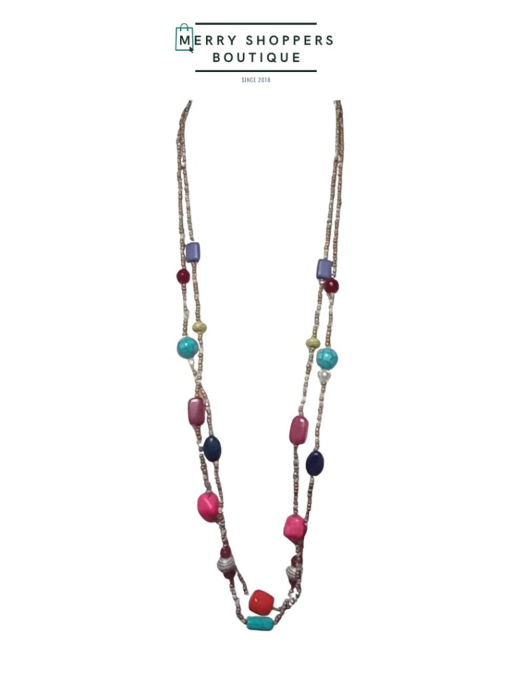 Multi-Color Beaded Double-Strand Necklace